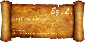 Szűcs Larion névjegykártya