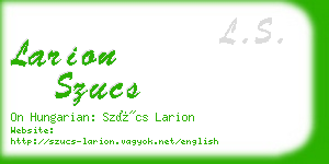 larion szucs business card